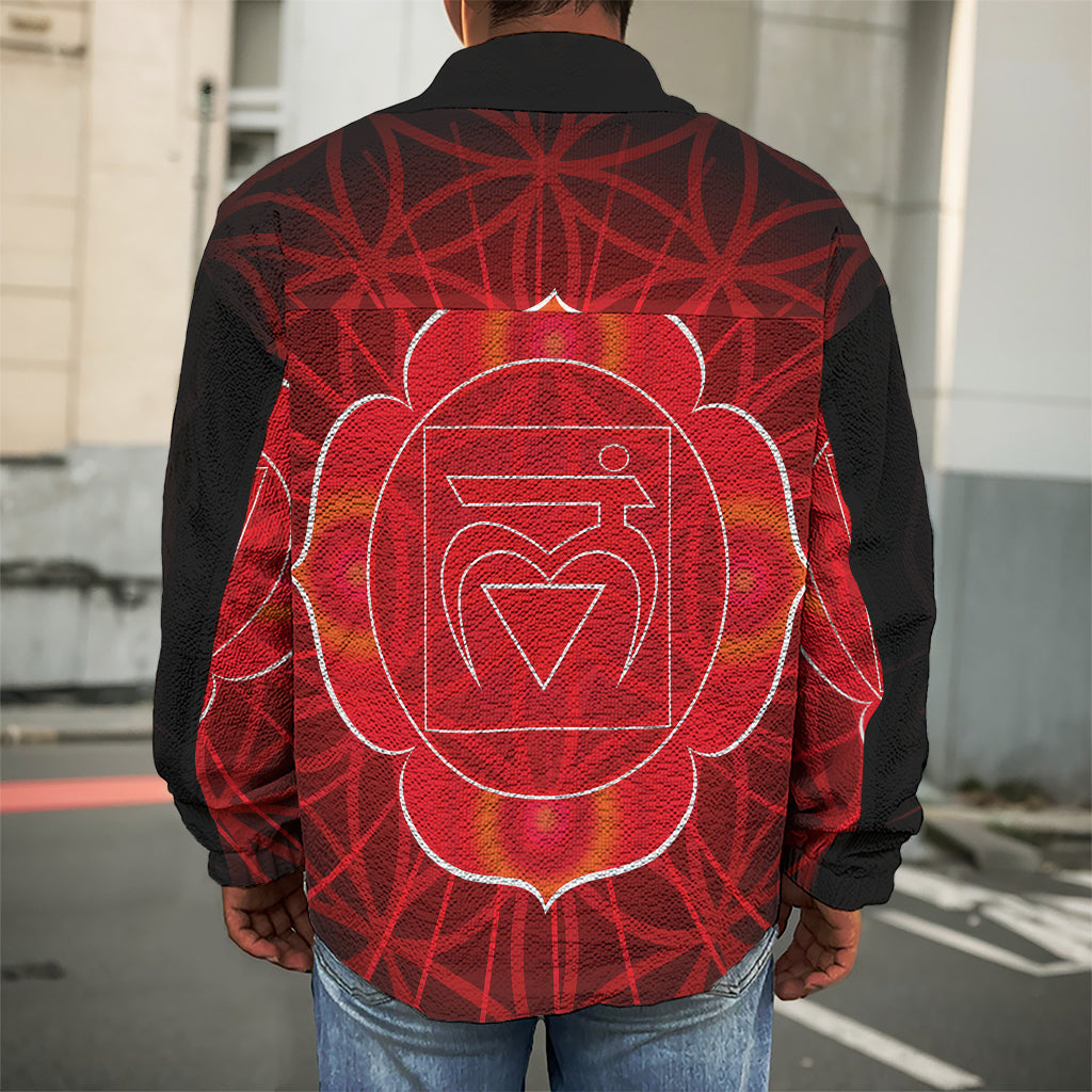 Muladhara Chakra Spiritual Print Men's Shirt Jacket