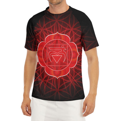 Muladhara Chakra Spiritual Print Men's Short Sleeve Rash Guard