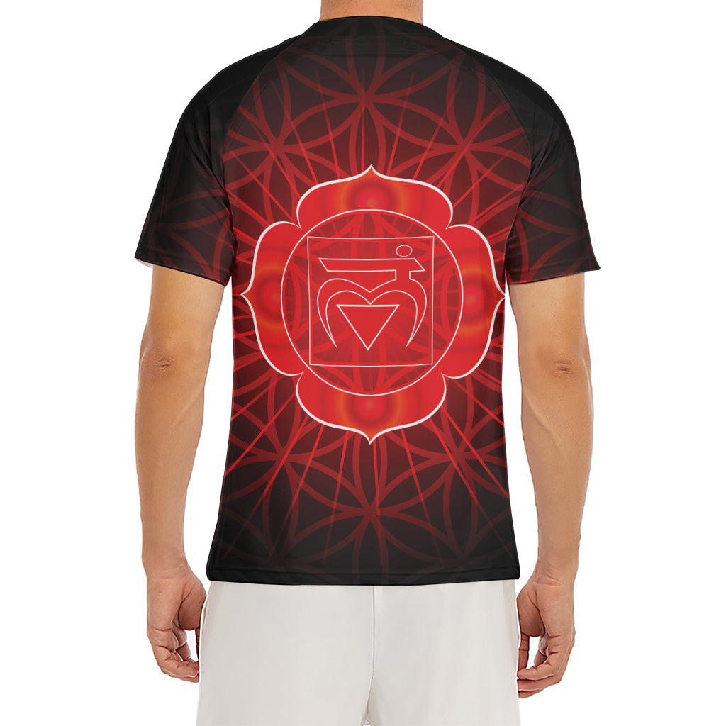 Muladhara Chakra Spiritual Print Men's Short Sleeve Rash Guard