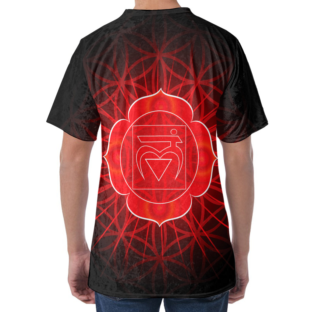 Muladhara Chakra Spiritual Print Men's Velvet T-Shirt