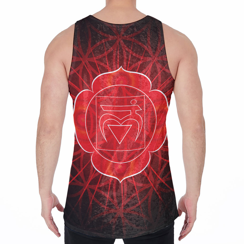 Muladhara Chakra Spiritual Print Men's Velvet Tank Top