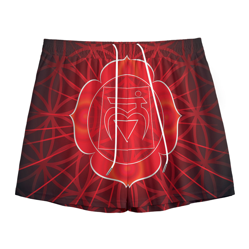 Muladhara Chakra Spiritual Print Mesh Shorts
