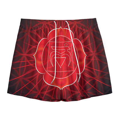 Muladhara Chakra Spiritual Print Mesh Shorts