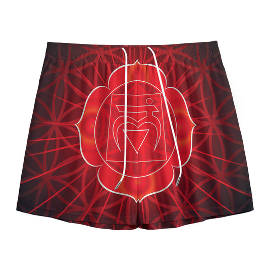 Muladhara Chakra Spiritual Print Mesh Shorts