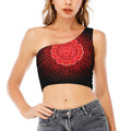 Muladhara Chakra Spiritual Print One Shoulder Crop Top