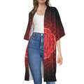 Muladhara Chakra Spiritual Print Open Front Beach Cover Up