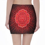Muladhara Chakra Spiritual Print Pencil Mini Skirt