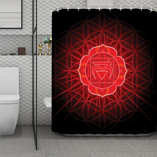 Muladhara Chakra Spiritual Print Polyester Shower Curtain