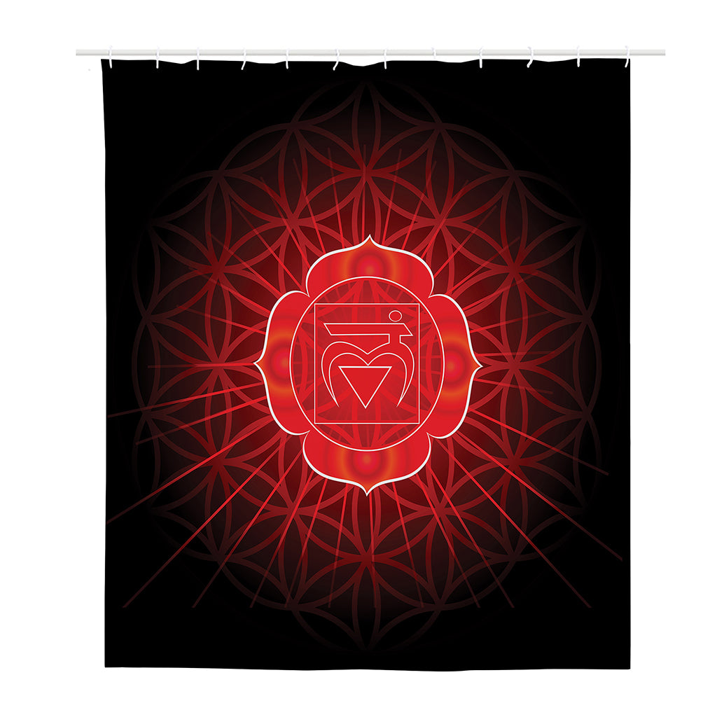 Muladhara Chakra Spiritual Print Polyester Shower Curtain