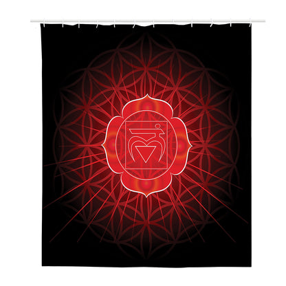 Muladhara Chakra Spiritual Print Polyester Shower Curtain
