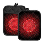 Muladhara Chakra Spiritual Print Pot Holders With Pocket