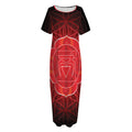 Muladhara Chakra Spiritual Print Short Sleeve Long Nightdress