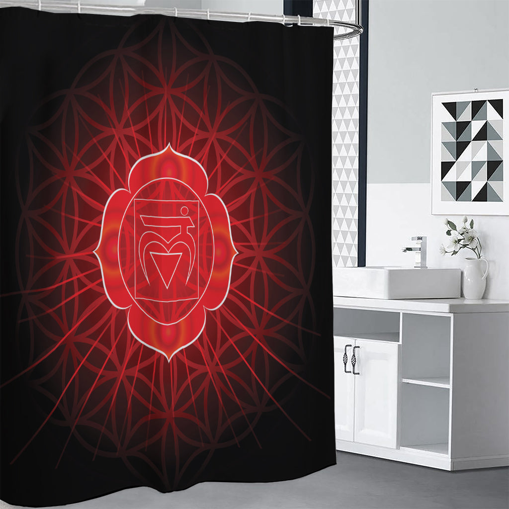 Muladhara Chakra Spiritual Print Shower Curtain