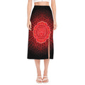 Muladhara Chakra Spiritual Print Side Slit Midi Skirt