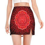 Muladhara Chakra Spiritual Print Side Slit Mini Skirt