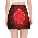Muladhara Chakra Spiritual Print Side Slit Mini Skirt