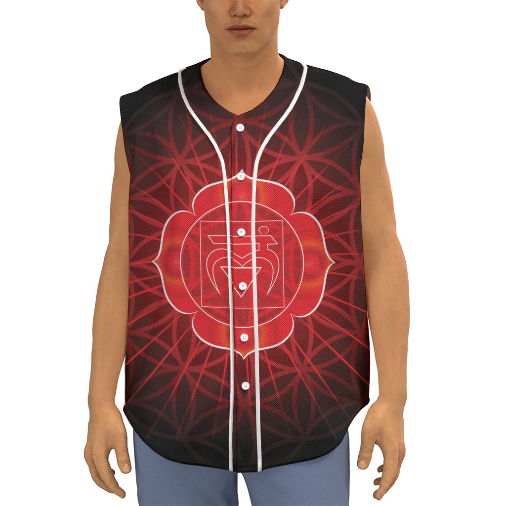 Muladhara Chakra Spiritual Print Sleeveless Baseball Jersey