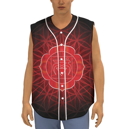 Muladhara Chakra Spiritual Print Sleeveless Baseball Jersey