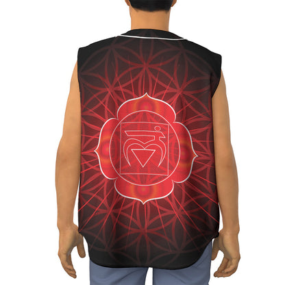 Muladhara Chakra Spiritual Print Sleeveless Baseball Jersey