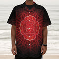 Muladhara Chakra Spiritual Print Textured Short Sleeve Shirt