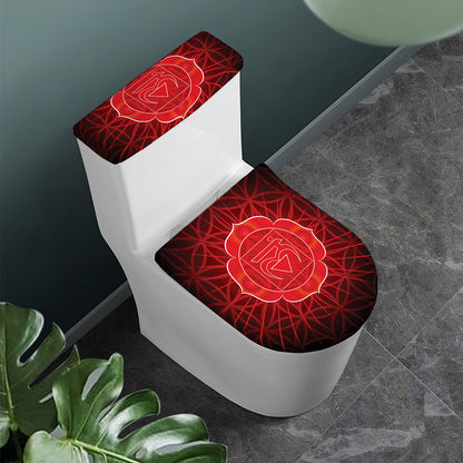 Muladhara Chakra Spiritual Print Toilet Lid And Tank Cover Set