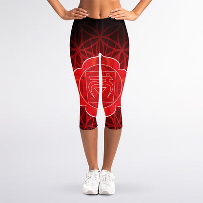 Muladhara Chakra Spiritual Print Women's Capri Leggings