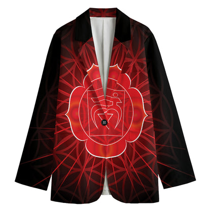 Muladhara Chakra Spiritual Print Women's Cotton Blazer