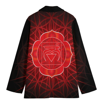 Muladhara Chakra Spiritual Print Women's Cotton Blazer