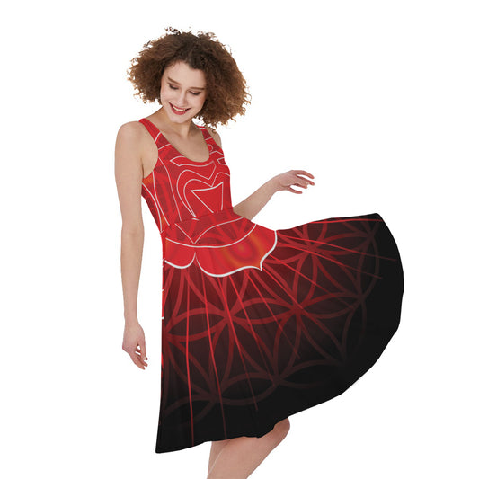 Muladhara Chakra Spiritual Print Women's Sleeveless Dress