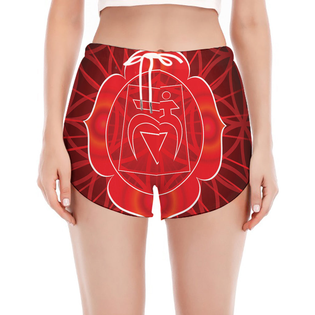 Muladhara Chakra Spiritual Print Women's Split Running Shorts