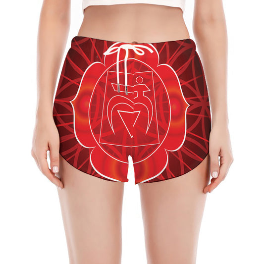 Muladhara Chakra Spiritual Print Women's Split Running Shorts