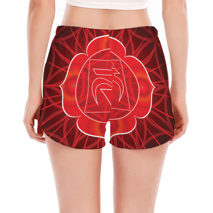 Muladhara Chakra Spiritual Print Women's Split Running Shorts