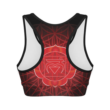 Muladhara Chakra Spiritual Print Women's Sports Bra