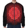 Muladhara Chakra Spiritual Print Zip Sleeve Bomber Jacket