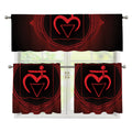 Muladhara Chakra Symbol Print 3 Piece Kitchen Curtains