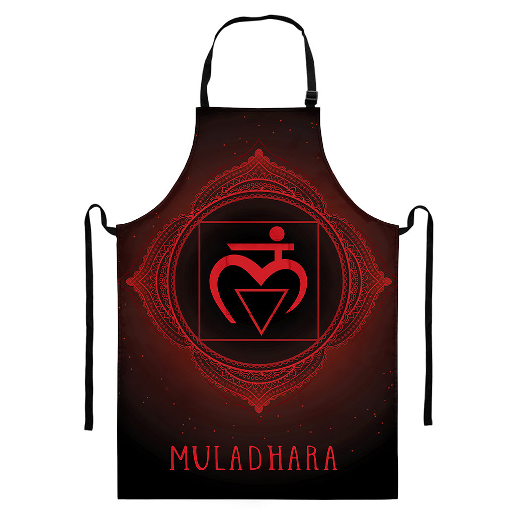 Muladhara Chakra Symbol Print Bib Apron With Pocket