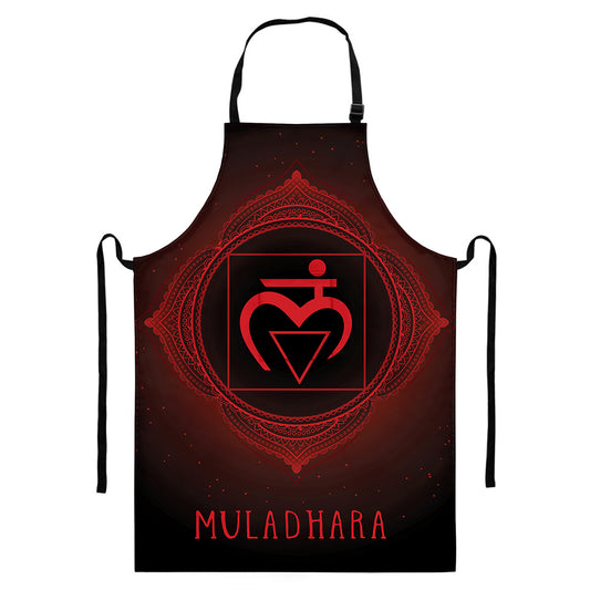 Muladhara Chakra Symbol Print Bib Apron With Pocket