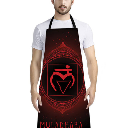 Muladhara Chakra Symbol Print Bib Apron With Pocket