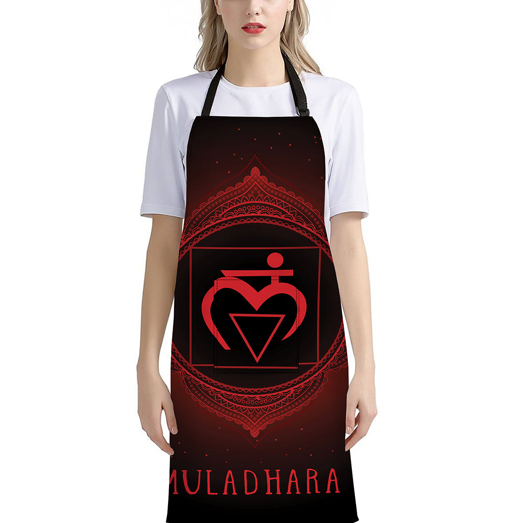 Muladhara Chakra Symbol Print Bib Apron With Pocket