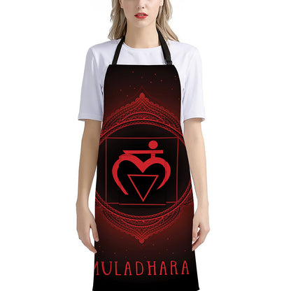Muladhara Chakra Symbol Print Bib Apron With Pocket