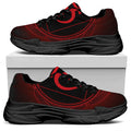 Muladhara Chakra Symbol Print Black Chunky Shoes