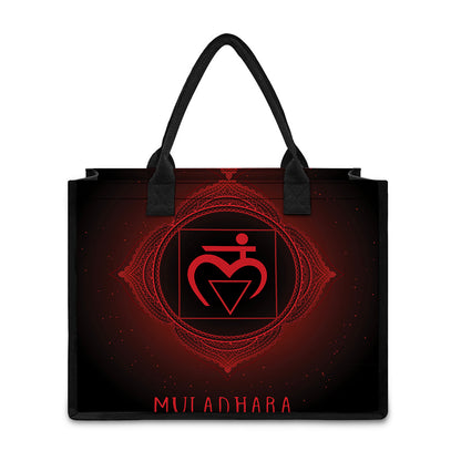 Muladhara Chakra Symbol Print Canvas Tote Bag