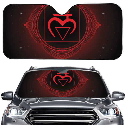 Muladhara Chakra Symbol Print Car Windshield Sun Shade