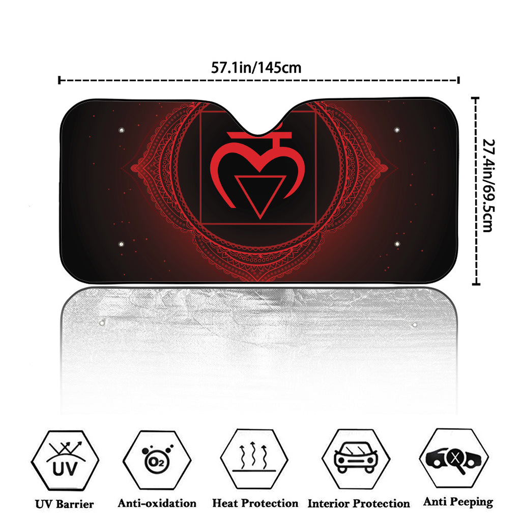 Muladhara Chakra Symbol Print Car Windshield Sun Shade