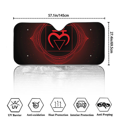Muladhara Chakra Symbol Print Car Windshield Sun Shade