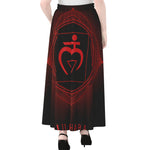 Muladhara Chakra Symbol Print Chiffon Maxi Skirt