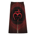 Muladhara Chakra Symbol Print Cotton Front Slit Maxi Skirt