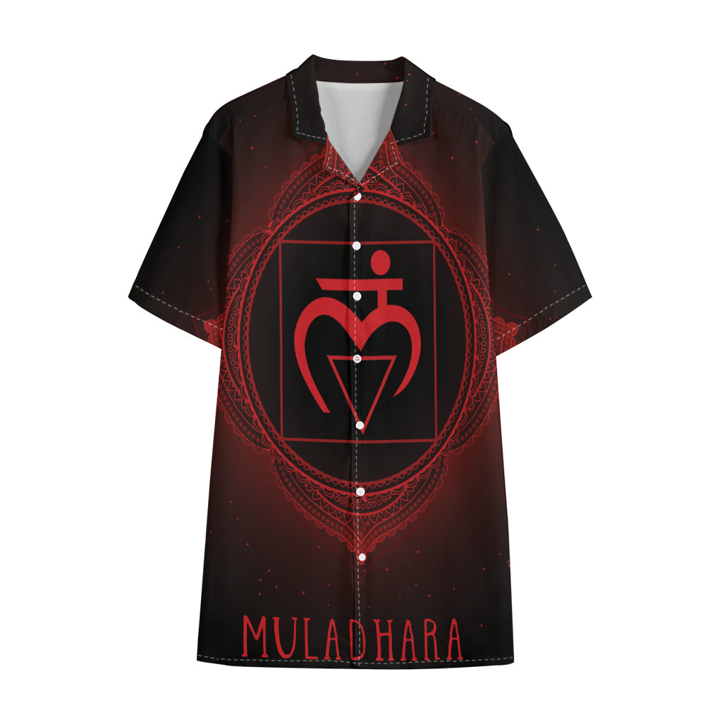 Muladhara Chakra Symbol Print Cotton Hawaiian Shirt