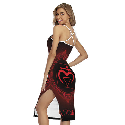 Muladhara Chakra Symbol Print Cross Back Cami Dress