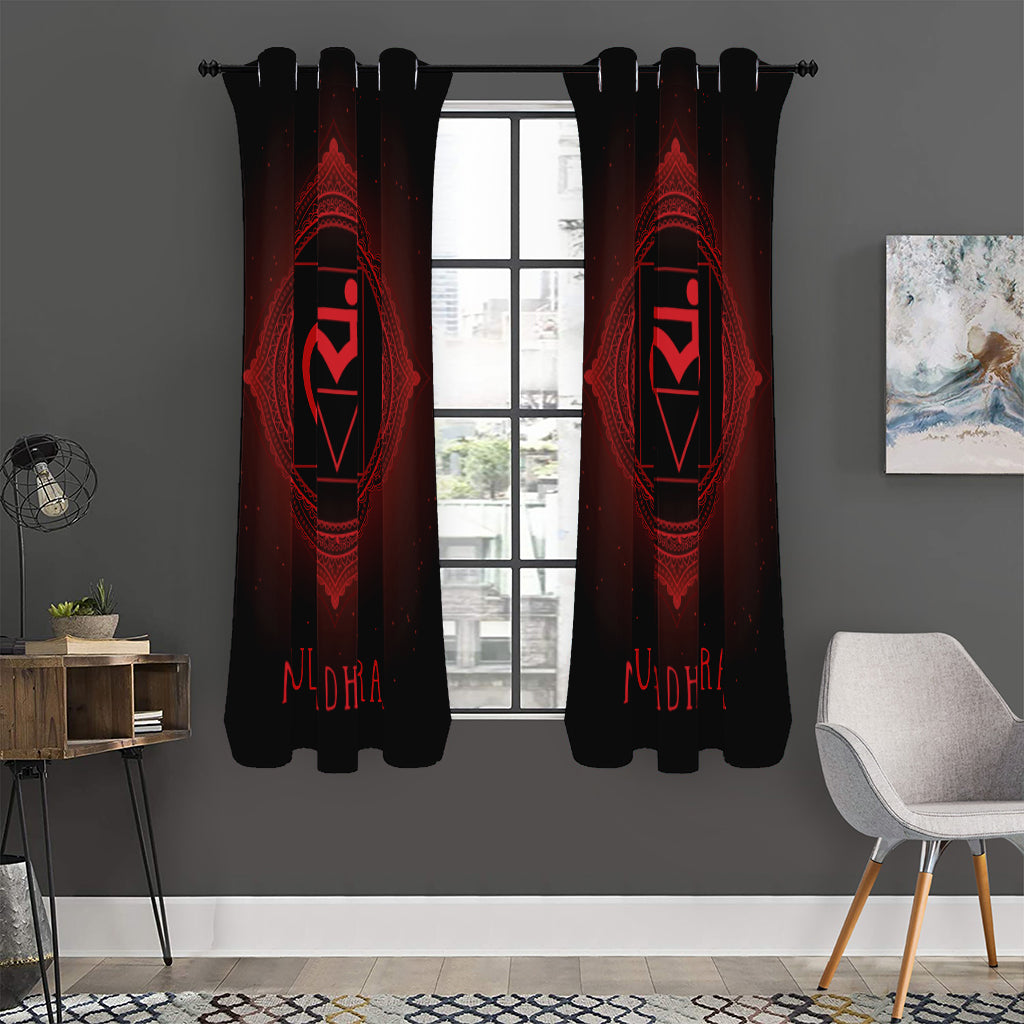 Muladhara Chakra Symbol Print Curtain
